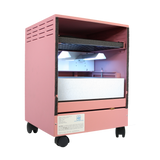 photo of a pink uvc and hepa air cleaner manufactured in the usa