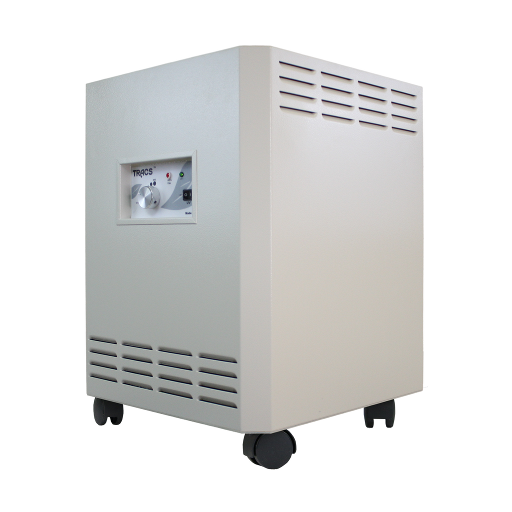 white portable air purifier made in the usa