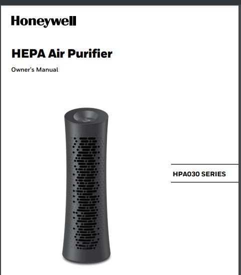 Honeywell Air Purifier User Manual Model HPA030