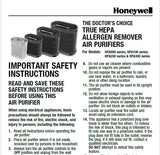 Honeywell Air Purifier User Manual Model-HPA090