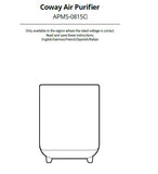 Coway Air Purifier User Manual Model- APMS-0815C