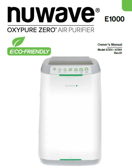 Nuwave oxypure air purifier manual discount