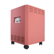 photo of a pink tracs air purifier with uvc and hepa technology