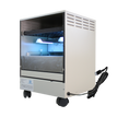 photo of a white air purifier with uvc and hepa filter technology made in america